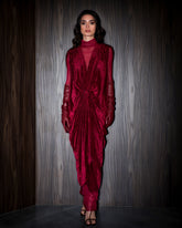 Infinity velvet set- Burgundy